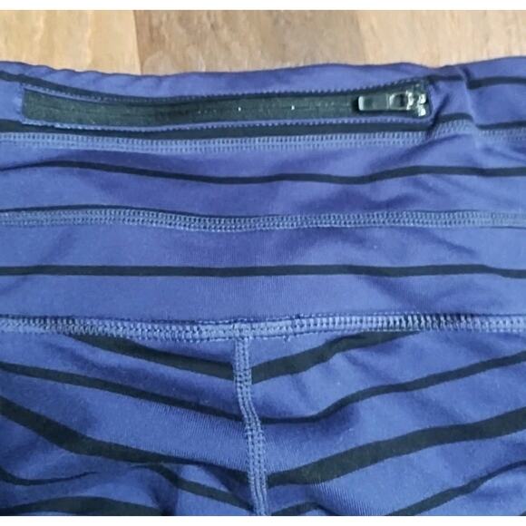 Athleta unique Striped Leggings Size XS Purple Black Striped Reflective Mesh - Picture 5 of 5